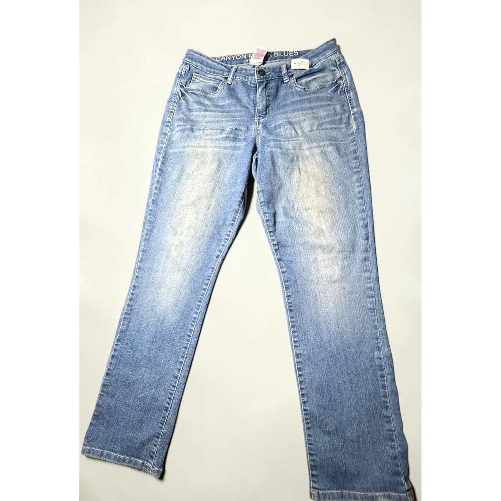 Canyon River Blues Womens Straight Leg Jeans Light Wash Blue Size 10 Stretch